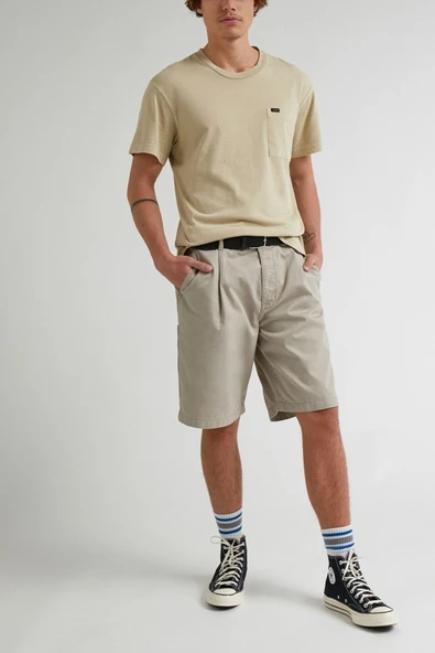 Lee Erkek Oversize Minimalist Cep Detaylı Tişört - Günlük Stil - Resim 4