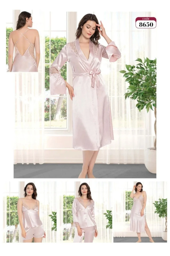 Kadın Saten Altılı Çeyiz Seti ürün görseli 1