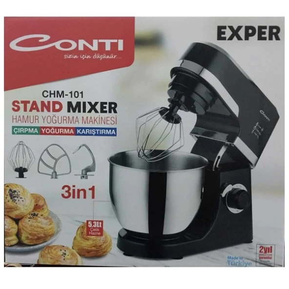 Conti CHM-101 Eksper 5.3 lt 1000 W Hamur Yoğurma Makinesi - 3