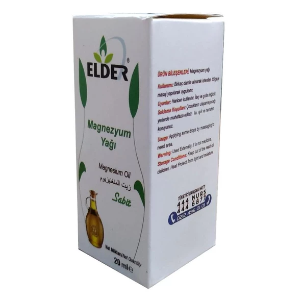 Nurs Elder Magnezyum Yağı 20 ML %100 Doğal Katkısız - 4