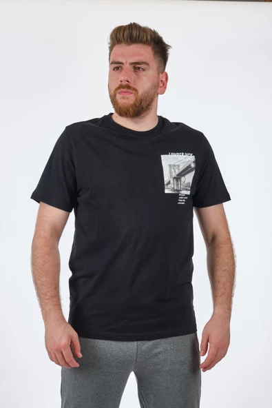 Lumberjack Oversize Erkek T-Shirt - Brooklyn Köprüsü Baskılı