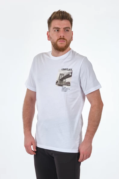 Lumberjack Oversize Erkek T-Shirt - Brooklyn Köprüsü Baskılı - 9
