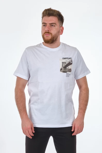 Lumberjack Oversize Erkek T-Shirt - Brooklyn Köprüsü Baskılı - 3