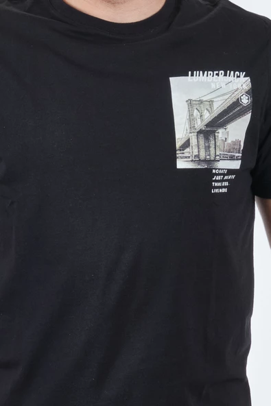 Lumberjack Oversize Erkek T-Shirt - Brooklyn Köprüsü Baskılı - 5