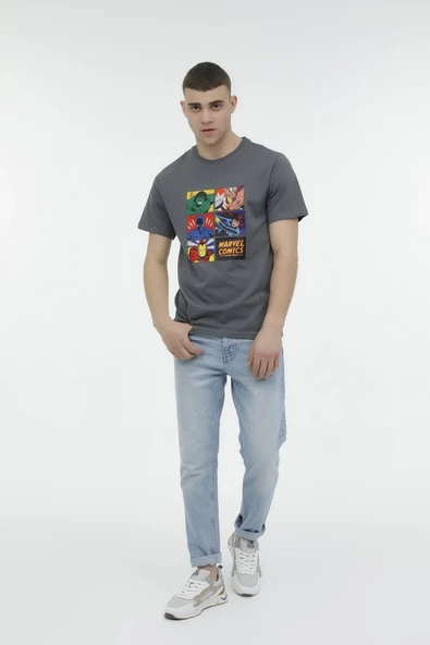 Lumberjack Marvel Comics Baskılı Erkek Regular Fit Kısa Kol T-Shirt - Günlük Stil - 3