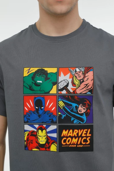 Lumberjack Marvel Comics Baskılı Erkek Regular Fit Kısa Kol T-Shirt - Günlük Stil - 4