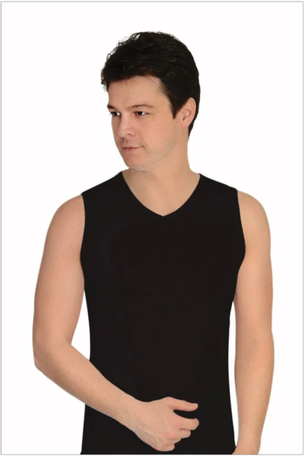 Erkek Likralı V Yaka Sıfır Kol Atlet 6'lı Paket ürün görseli