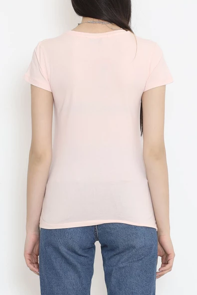 Işıltılı Püsküllü Tişört Pudra - 1001.1367. - 8