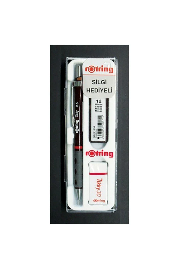 Tikky Okul Seti 0.5 Mm Bordo Versatil Kalem + Silgi + Uç