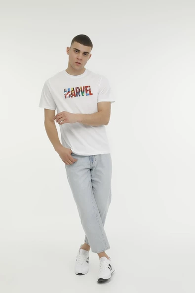 Lumberjack Marvel Baskılı Regular Fit Kısa Kol Erkek T-Shirt - Günlük Kullanım - 4