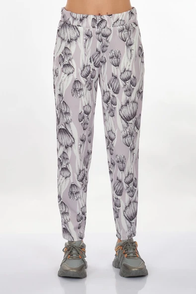 Perspective Kadın Çiçek Desenli Midi Pantolon - Rahat ve Şık Günlük ürün görseli 1