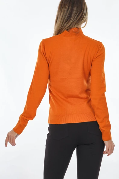 Perspective Minimalist Yüksek Yaka Uzun Kol Kadın Kazak - Günlük & Ofis - 6