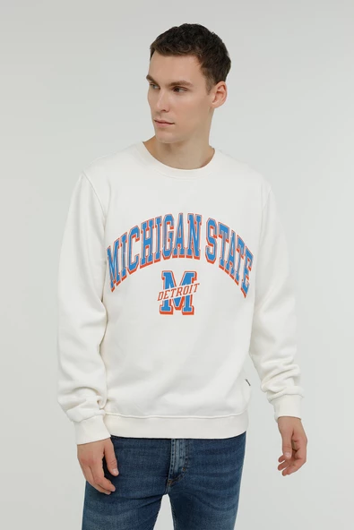 Superfly Michigan State Bisiklet Yaka Erkek Sweatshirt SPF101232313117 - 6
