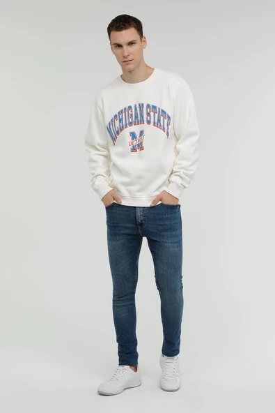 Superfly Michigan State Bisiklet Yaka Erkek Sweatshirt SPF101232313117 - 4