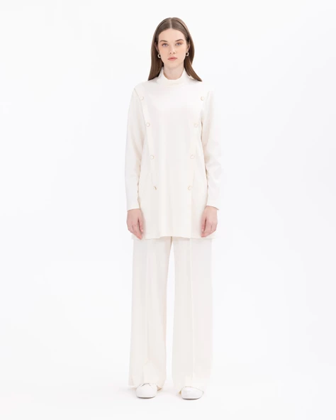 SCL Minimalist Uzun Kol Midi Tunik - Günlük Şık Kombinler - 4