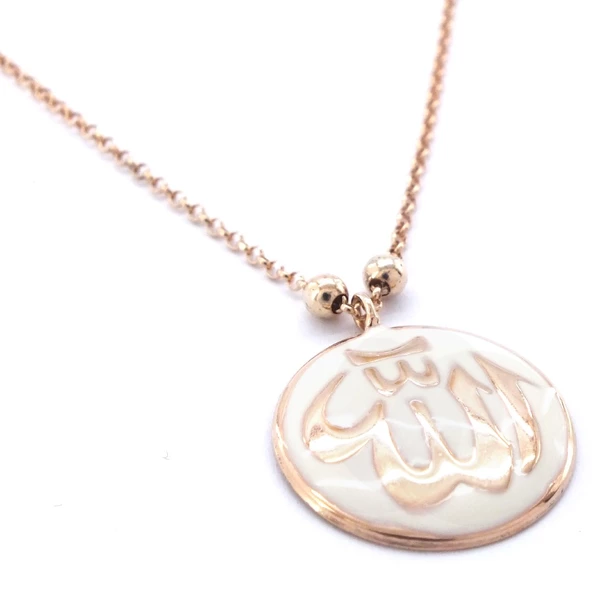 Rose Allah Yazılı Gümüş Kolye GK-291 - 4