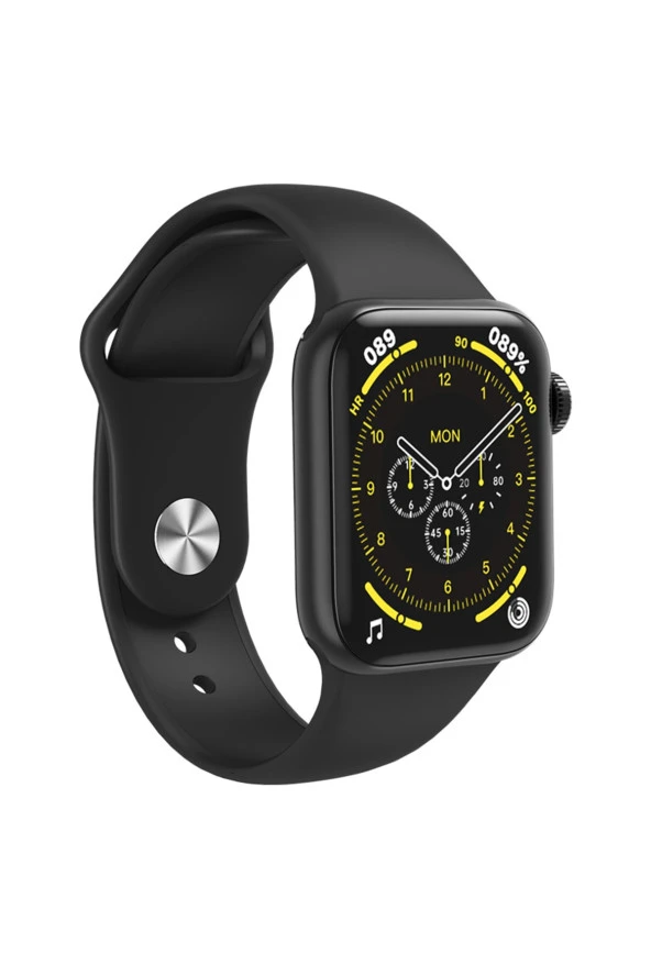 Hw18 Smartwatch Siyah Silikon Ve Hasır Kordonlu Akıllı Saat
