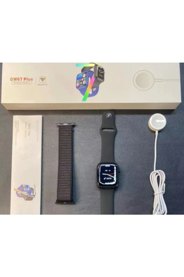 Gw67 Plus Series 7 Çift Kordon Modern Titreşim Özelikli Akıllı Saat Pembe - 4