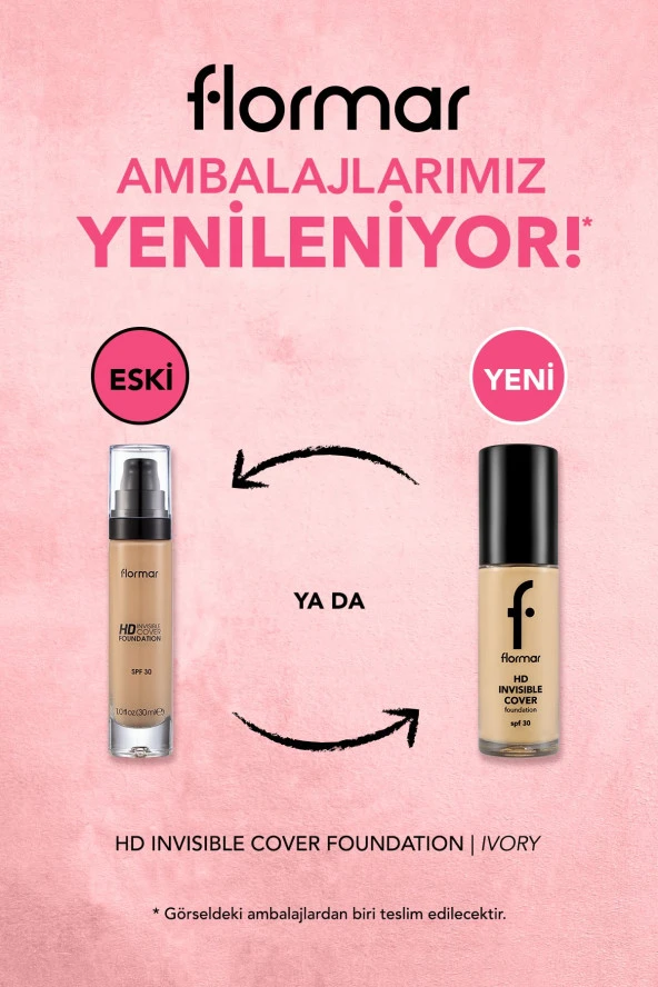 Doğal Bitişli Fondöten- Invisible Cover Hd Fdt. - Sıcak Alt Ton 060 Ivory - 8682536059077 - 3