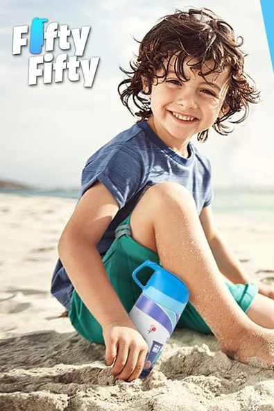 Vagonlife 2'Lİ SET 350 ML Çocuk Pipetli Çelik Matara Paslanmaz Çelik Termos 5 Farklı Renk 2055-350ML - 8