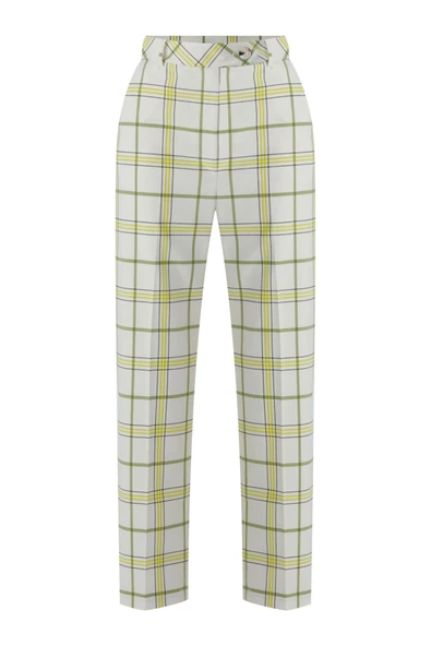 Perspective Minimalist Kareli Midi Kadın Pantolon - Günlük & İş - Resim 5