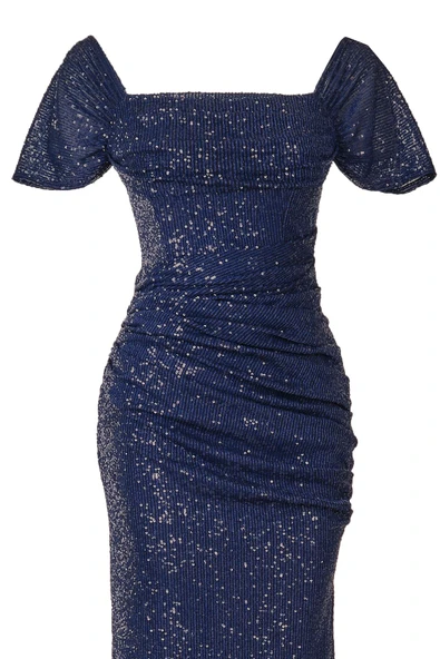 Explosion Tek Omuz Maxi Pırıltılı Gece Elbisesi - Özel Günler İçin - Resim 11