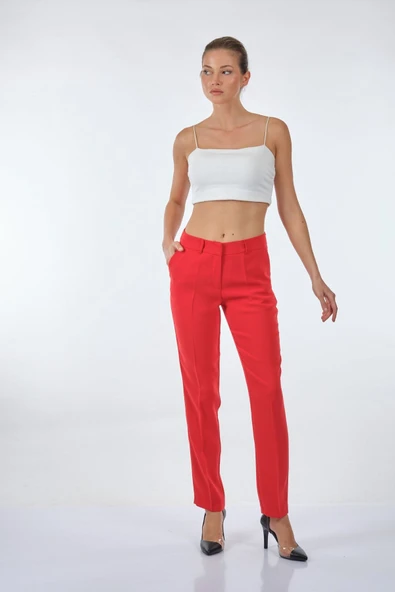 Ekol Kadın Minimalist Regular Fit Pantolon - Günlük & İş - Resim 3