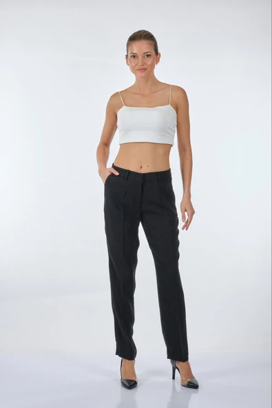 Ekol Kadın Minimalist Regular Fit Pantolon - Günlük & İş - Resim 9