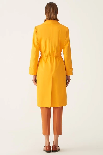 Perspective Minimalist Midi Trençkot - Uzun Kol Kemerli - 4