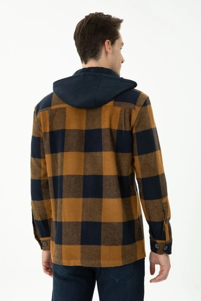 U.S. Polo Assn. Erkek Oversize Flanel Gömlek - Kaban Yaka - Uzun Kol - 10