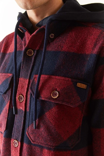 U.S. Polo Assn. Erkek Oversize Flanel Gömlek - Kaban Yaka - Uzun Kol - 4