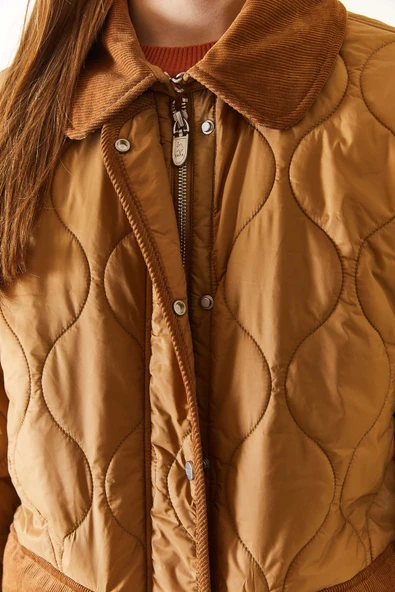 U.S. Polo Assn. Oversize Kapitone Midi Kadın Kaban - Günlük Stil - 4