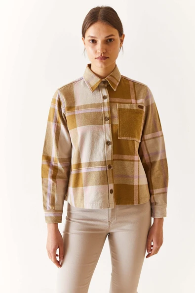 U.S. Polo Assn. Oversize Kareli Keten Gömlek - Uzun Kol - Günlük