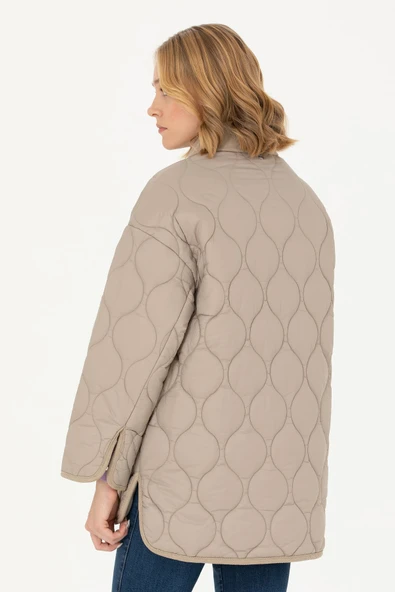 U.S. Polo Assn. Oversize Kapitone Midi Kadın Kaban - Günlük Stil - 9