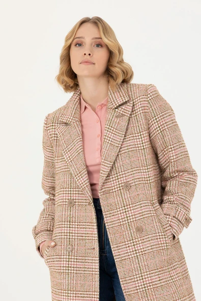 U.S. Polo Assn. Oversize Midi Kaban - Kareli, Günlük, Şık - 4