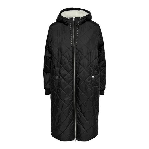 Only Oversize Kapüşonlu Midi Kışlık Kaban - Sıcak ve Şık - 8