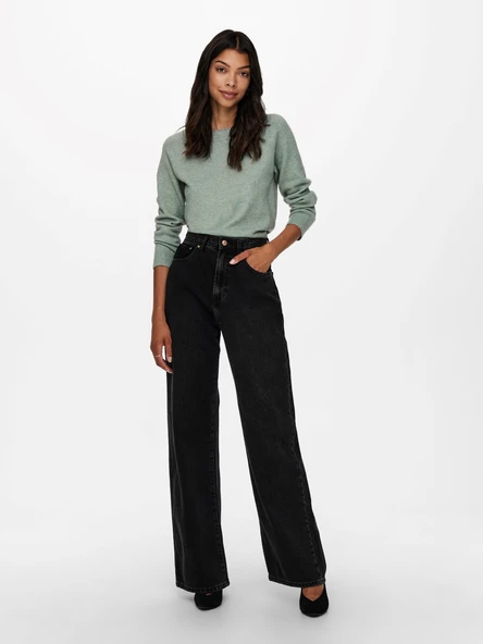 Only Minimalist Yuvarlak Yaka Uzun Kol Kadın Kazak - Günlük Kullanım - 12