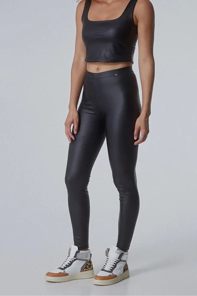 BSB Minimalist Deri Görünümlü Slim Fit Kadın Tayt - 2