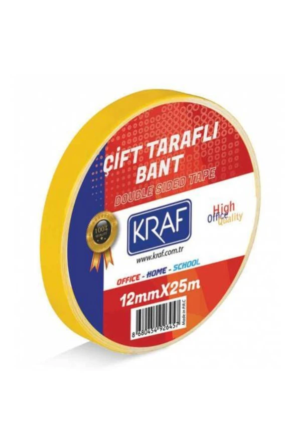 Çift Taraflı Bant 12mm X 25 Metre