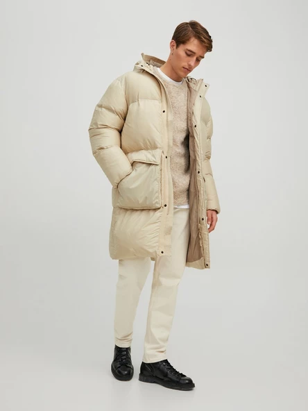 Jack&Jones Oversize Kapüşonlu Uzun Erkek Kışlık Mont - Minimalist - 4