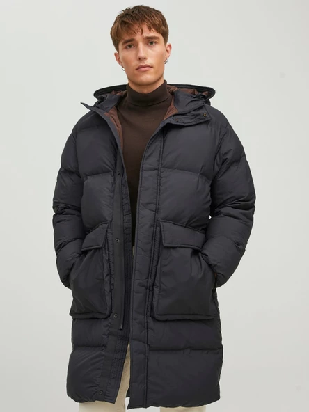 Jack&Jones Oversize Kapüşonlu Uzun Erkek Kışlık Mont - Minimalist - 3