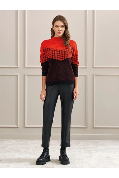 Unique Mode Kadın Deri Look Midi Pantolon - Yüksek Bel Kemerli - 8