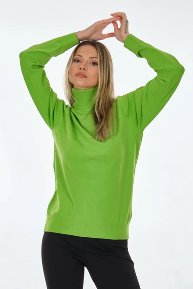 Unique Mode Minimalist Boğazlı Uzun Kol Kadın Kazak - Günlük Kombinler İçin - 9