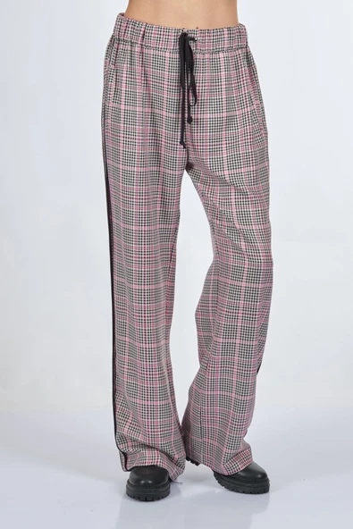 Unique Mode Oversize Midi Kareli Kadın Pantolon - Günlük Şıklık - 2