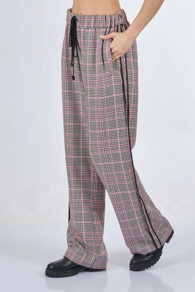 Unique Mode Oversize Midi Kareli Kadın Pantolon - Günlük Şıklık - 3