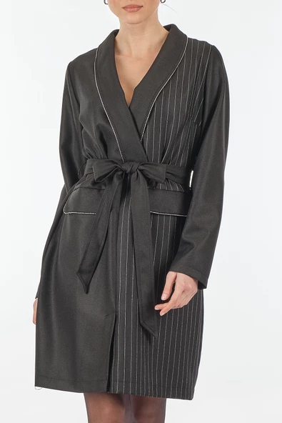 Unique Mode Minimalist Uzun Kol Midi V Yaka Günlük Elbise - Şık ve Rahat - 5