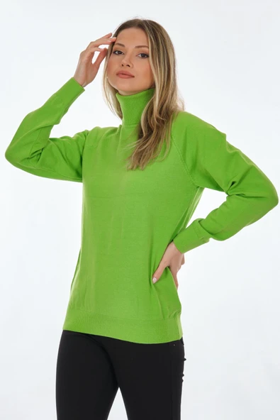 Unique Mode Minimalist Boğazlı Uzun Kol Kadın Kazak - Günlük Kombinler İçin - 10