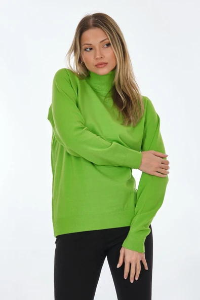 Unique Mode Minimalist Boğazlı Uzun Kol Kadın Kazak - Günlük Kombinler İçin - 8