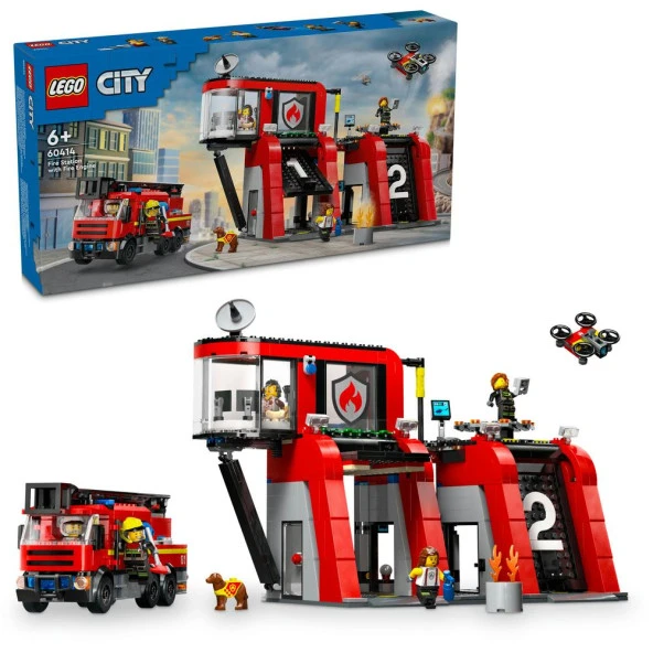 Lego City İtfaiye Kamyonlu İtfaiye Merkezi 60414 Lisanslı Ürün