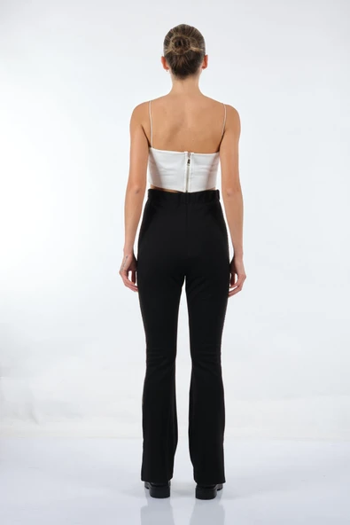 Unique Mode Minimalist Yüksek Bel Çan Paça Kadın Tayt - Günlük Kullanım - 7